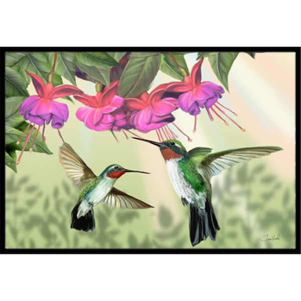 Jensendistributionservices Fuchsia And Hummingbirds Indoor & Outdoor Mat, 18 x 27 in. MI2556475 - main